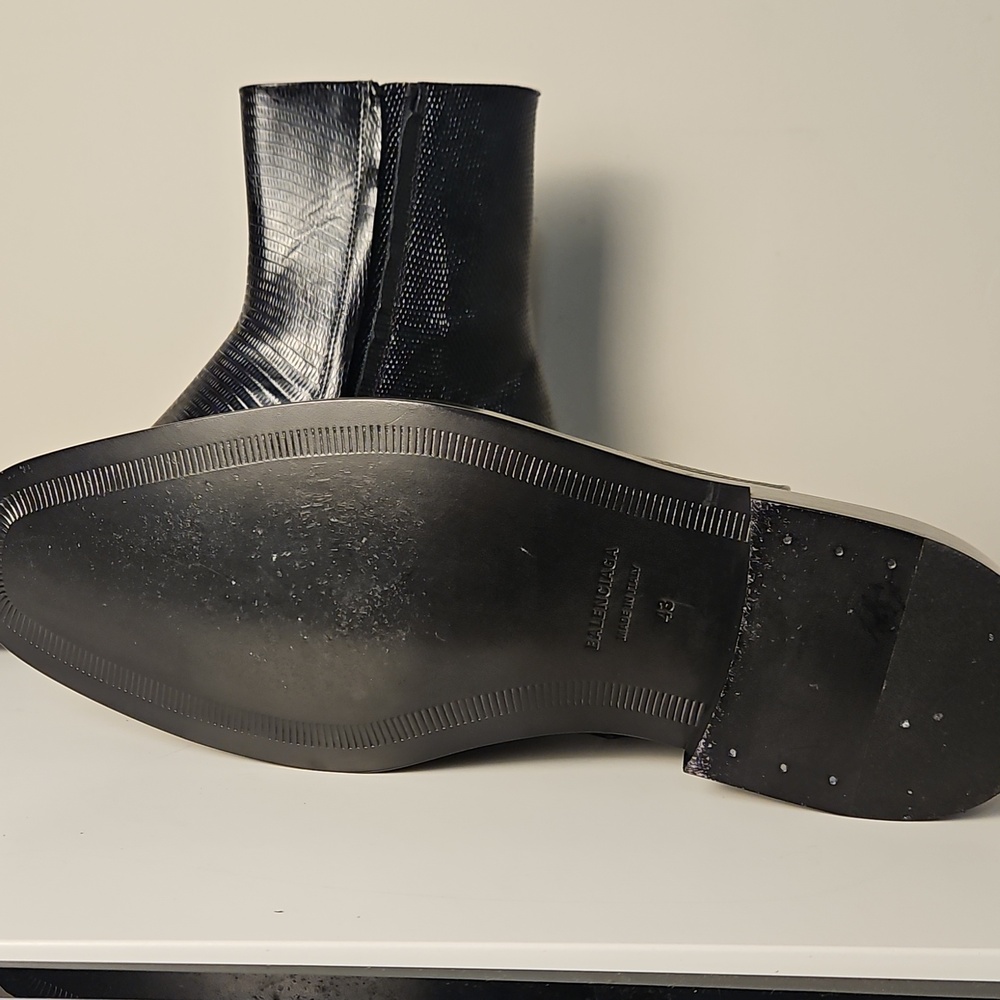 Mens Balenciaga Chrystal Bootie L20 Lizard Effect Black Calfskin Designer Shoes - Picture 15 of 16